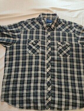 Wrangler Western Plaid Button-Up Shirt - Men's 2XL